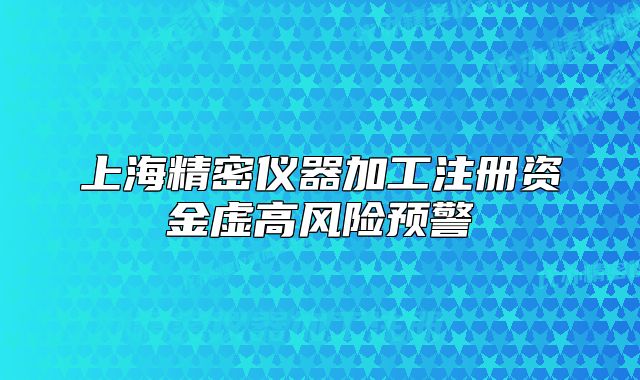 上海精密仪器加工注册资金虚高风险预警