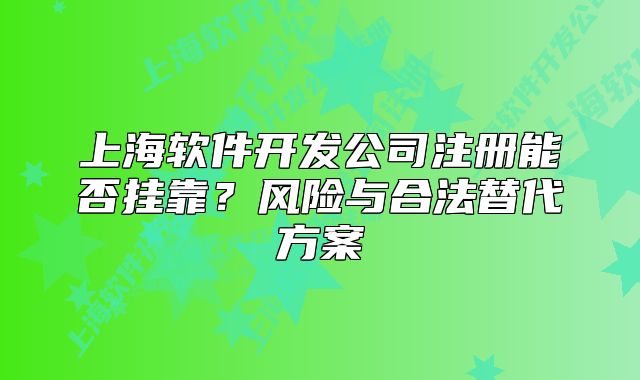上海软件开发公司注册能否挂靠?风险与合法替代方案
