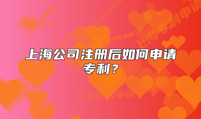 上海公司注册后如何申请专利？