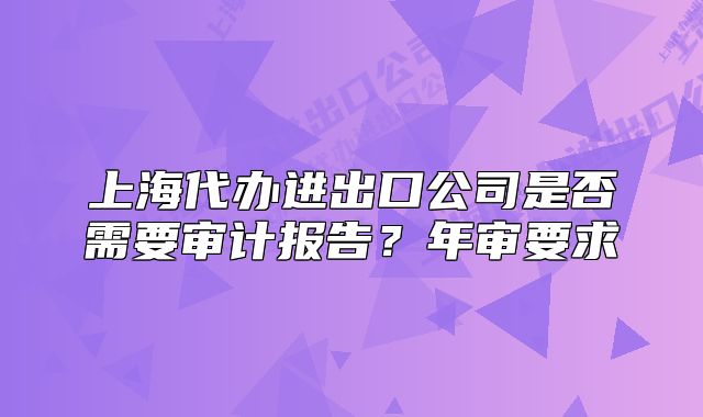 上海代办进出口公司是否需要审计报告?年审要求