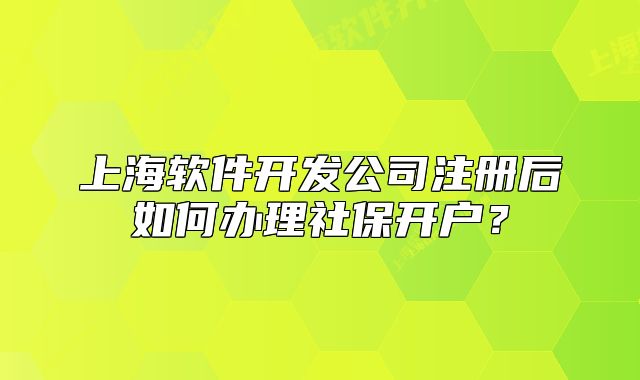 上海软件开发公司注册后如何办理社保开户？
