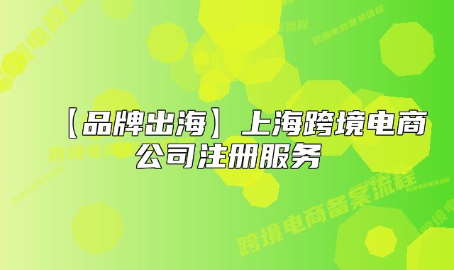 【品牌出海】上海跨境电商公司注册服务