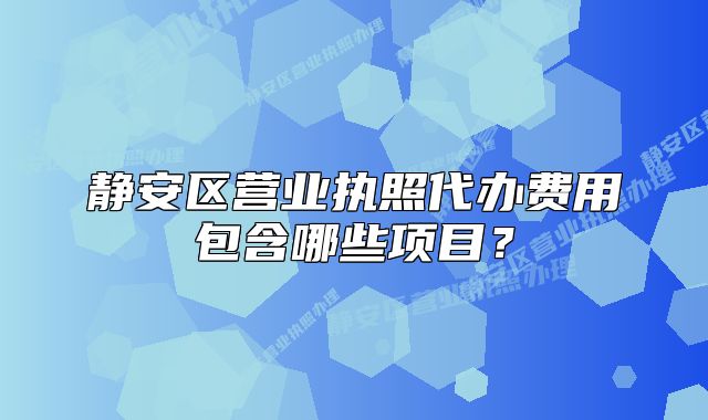 静安区营业执照代办费用包含哪些项目?