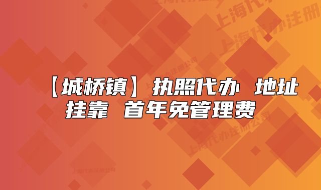 【城桥镇】执照代办 地址挂靠 首年免管理费