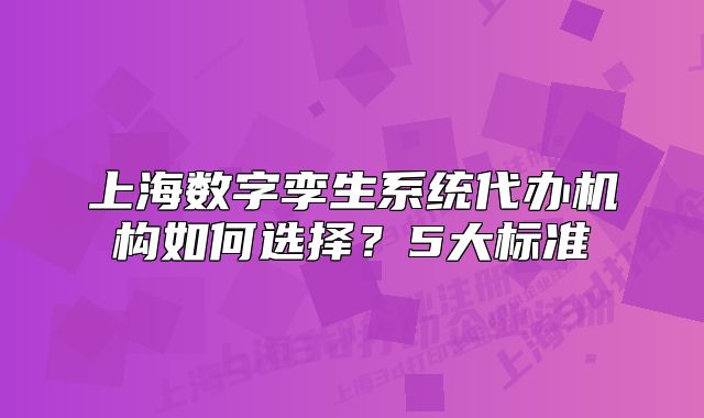 上海数字孪生系统代办机构如何选择?5大标准