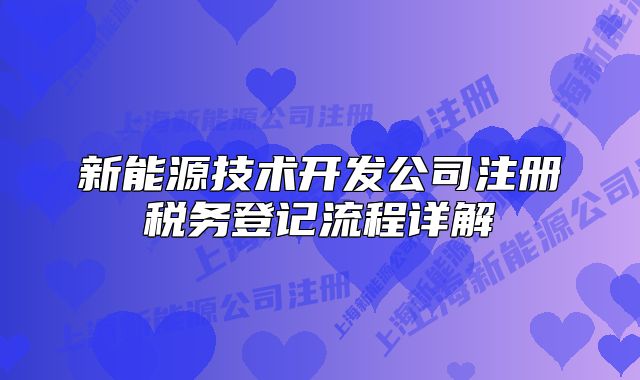 新能源技术开发公司注册税务登记流程详解