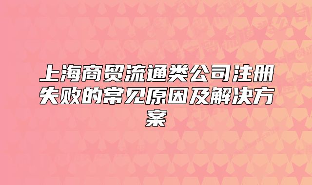 上海商贸流通类公司注册失败的常见原因及解决方案