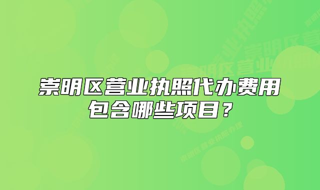 崇明区营业执照代办费用包含哪些项目？