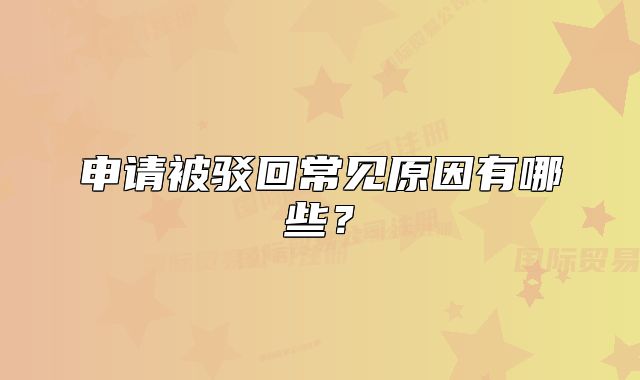 申请被驳回常见原因有哪些?