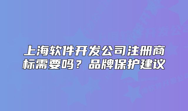 上海软件开发公司注册商标需要吗？品牌保护建议