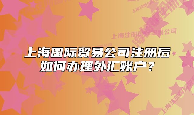 上海国际贸易公司注册后如何办理外汇账户?