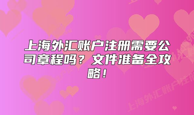 上海外汇账户注册需要公司章程吗？文件准备全攻略！