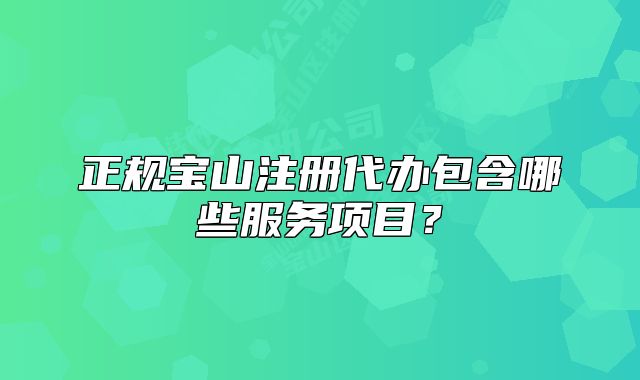 正规宝山注册代办包含哪些服务项目?