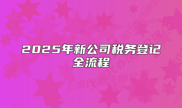 2025年新公司税务登记全流程