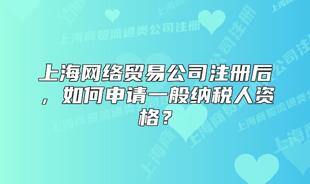 上海网络贸易公司注册后,如何申请一般纳税人资格?