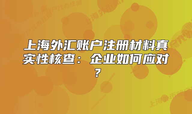 上海外汇账户注册材料真实性核查:企业如何应对?