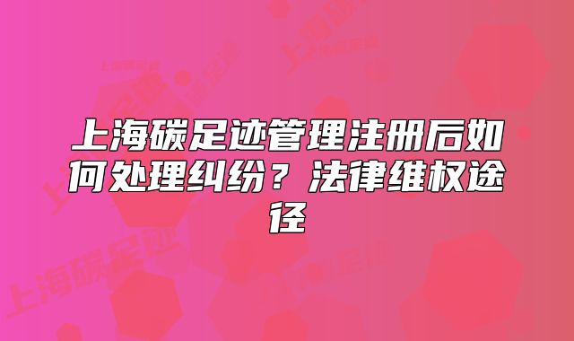 上海碳足迹管理注册后如何处理纠纷？法律维权途径