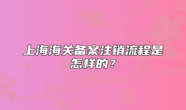 上海海关备案注销流程是怎样的?
