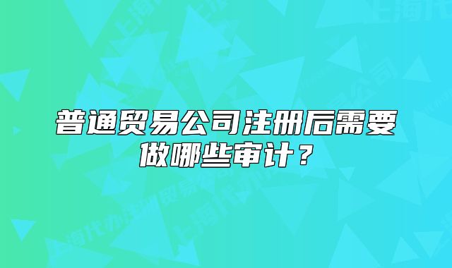 普通贸易公司注册后需要做哪些审计?