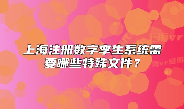 上海注册数字孪生系统需要哪些特殊文件？