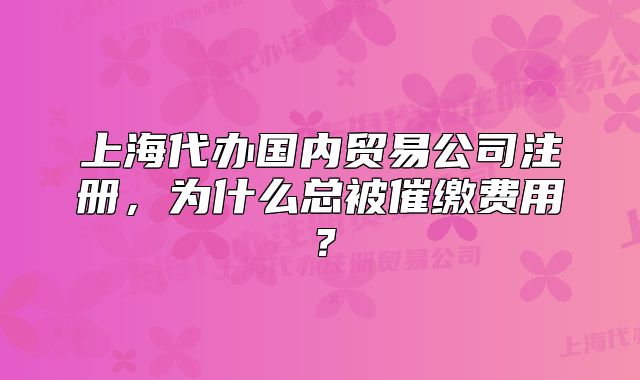 上海代办国内贸易公司注册,为什么总被催缴费用?