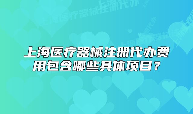 上海医疗器械注册代办费用包含哪些具体项目?