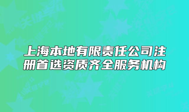 上海本地有限责任公司注册首选资质齐全服务机构