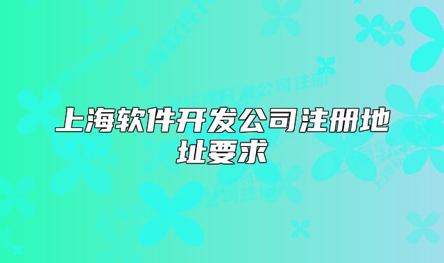 上海软件开发公司注册地址要求