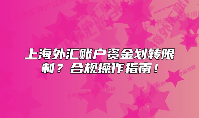 上海外汇账户资金划转限制?合规操作指南!