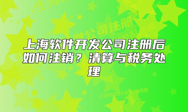 上海软件开发公司注册后如何注销?清算与税务处理