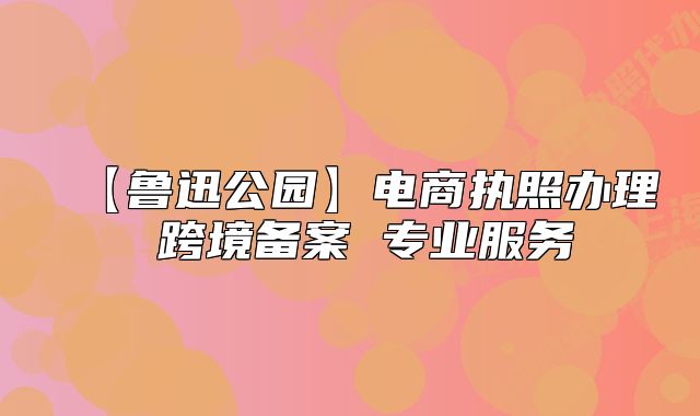 【鲁迅公园】电商执照办理 跨境备案 专业服务