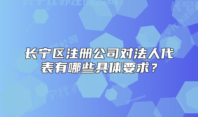 长宁区注册公司对法人代表有哪些具体要求?