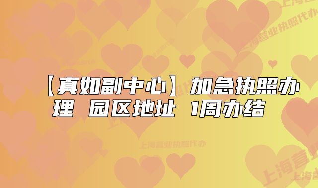 【真如副中心】加急执照办理 园区地址 1周办结