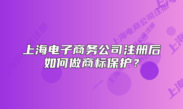 上海电子商务公司注册后如何做商标保护?