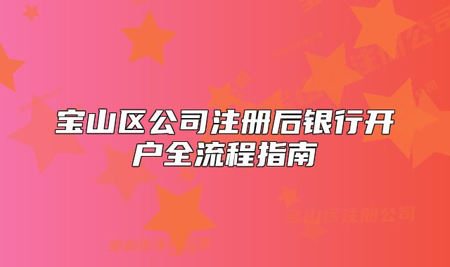 宝山区公司注册后银行开户全流程指南
