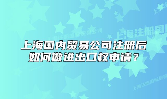 上海国内贸易公司注册后如何做进出口权申请？