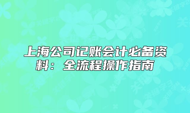 上海公司记账会计必备资料:全流程操作指南