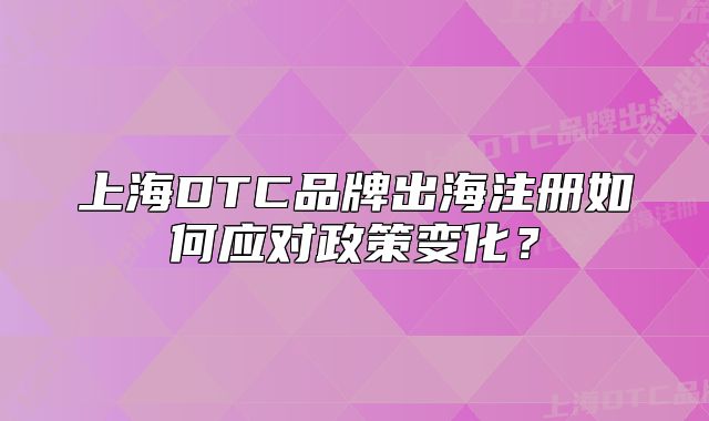上海DTC品牌出海注册如何应对政策变化?