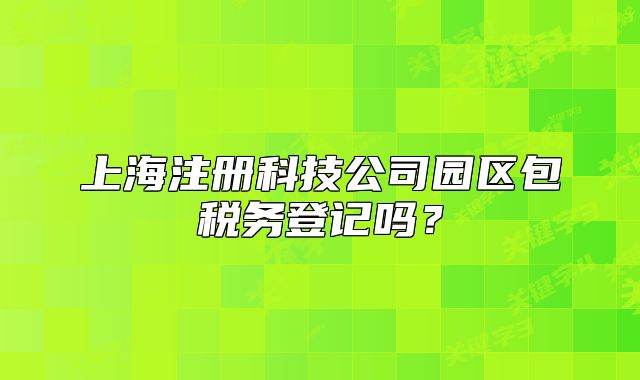 上海注册科技公司园区包税务登记吗?
