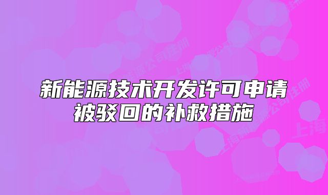 新能源技术开发许可申请被驳回的补救措施