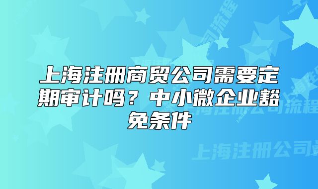 上海注册商贸公司需要定期审计吗?中小微企业豁免条件