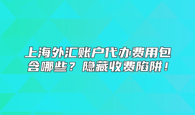 上海外汇账户代办费用包含哪些?隐藏收费陷阱!