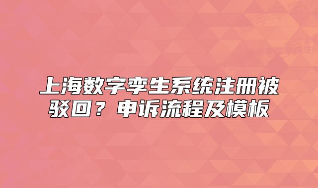 上海数字孪生系统注册被驳回？申诉流程及模板