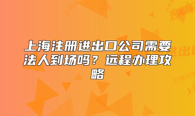 上海注册进出口公司需要法人到场吗?远程办理攻略