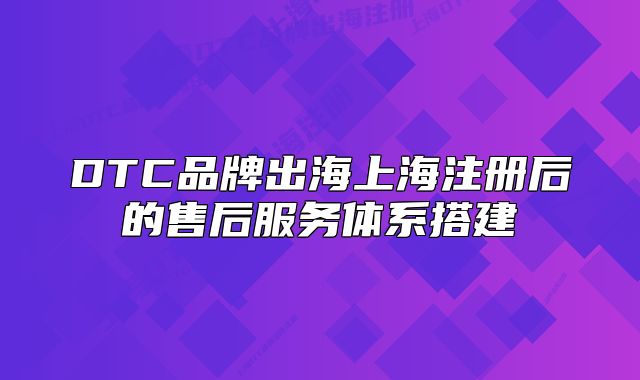 DTC品牌出海上海注册后的售后服务体系搭建