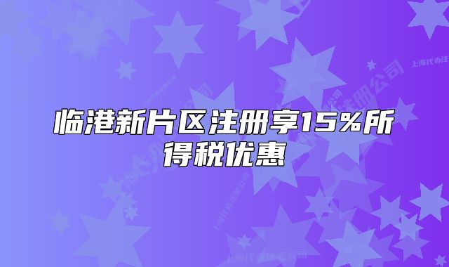 临港新片区注册享15%所得税优惠