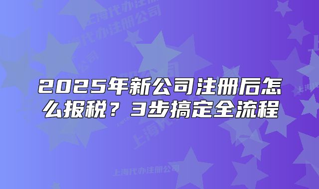 2025年新公司注册后怎么报税？3步搞定全流程
