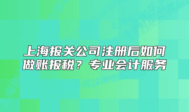 上海报关公司注册后如何做账报税？专业会计服务