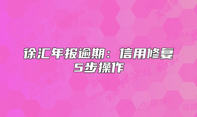 徐汇年报逾期：信用修复5步操作