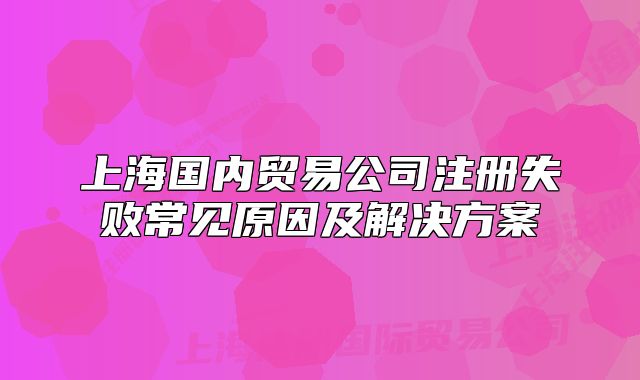 上海国内贸易公司注册失败常见原因及解决方案